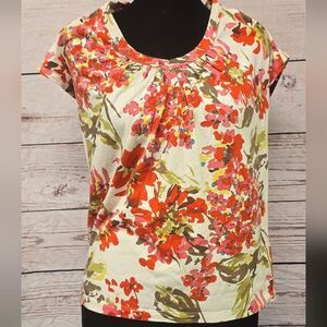 Womens floral shirt, short sleeve. Talbots